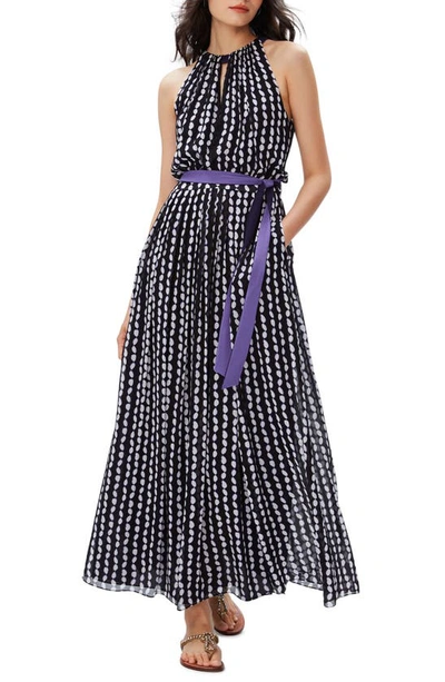 Diane Von Furstenberg Miriam Sleeveless Print Dress In Black