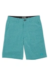 Billabong Kids' Crossfire Submersible Hybrid Shorts In Dusty Teal
