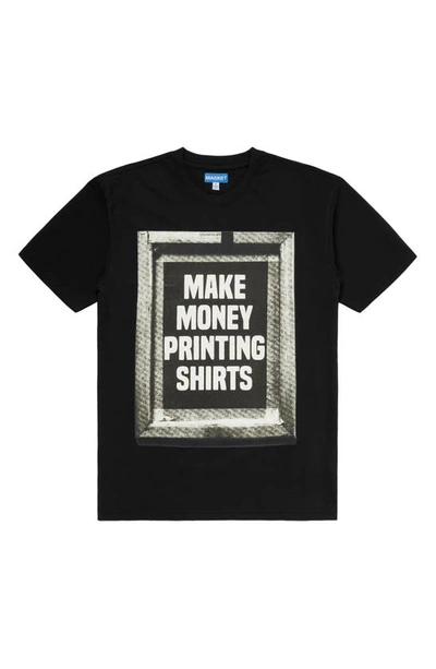 Market Printing Money Graphic Tee In Vintage Black