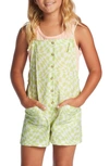 Billabong Kids' Wave Watch Jr Romper In Light Lime