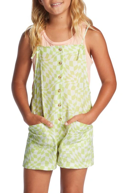 Billabong Kids' Wave Watch Jr Romper In Light Lime