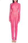 Givenchy 4g Print Sheer Tulle Dress In Fuchsia