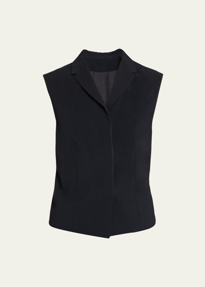 The Row Waistcoatina Notched-collar Wool-blend Waistcoat In Black