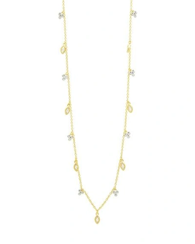 Freida Rothman 14k Cubic Zirconia Bloom & Petal Necklace, 40" In Silver/gold