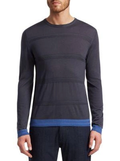 Giorgio Armani Crewneck Wool Sweater In Grey