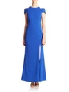 Abs By Allen Schwartz Cut-out Crepe Gown In Royal
