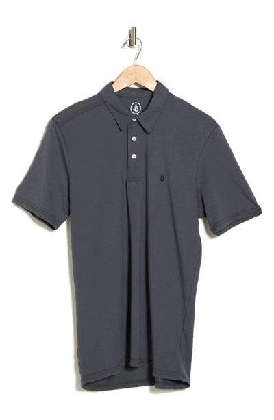 Volcom Banger Short Sleeve Polo In Charcoal