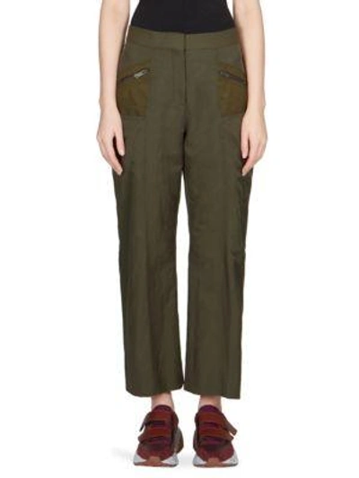 Stella Mccartney Suede Trim Trouser In Olive