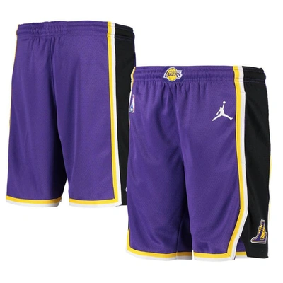 Jordan Brand Kids' Youth  Purple Los Angeles Lakers 2019/20 Swingman Performance Shorts