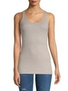 Vince Favorite Ribbed Tank Top In Smoke