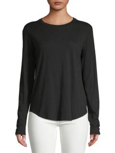 Vince Women's Long Sleeve Crew Tee In Black