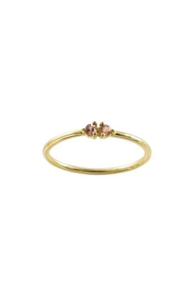 Wwake Double Stone Ring In Gold