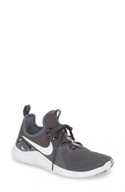 Nike Free Tr8 Training Shoe In Dark Grey/ White