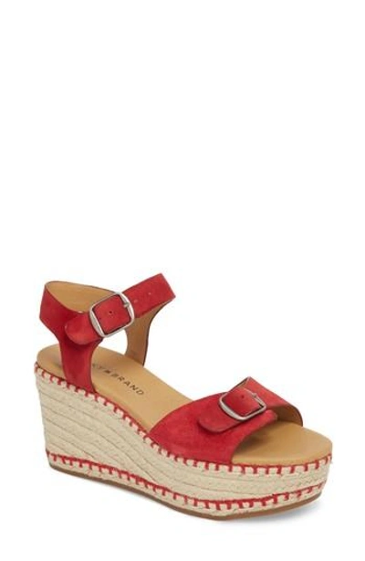 Lucky Brand Naveah Iii Espadrille Wedge Sandal In Red Suede
