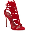 Giuseppe Zanotti Strappy Velvet Stiletto Sandals In Fiamma Flocked Velvet