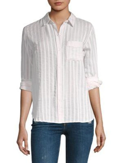 Rails Charli Shirt In Blush Shadow Stripe