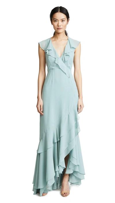 C/meo Collective C/meo Be About You Ruffle Gown In Sage