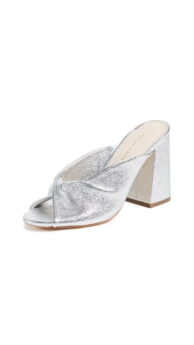 Loeffler Randall Laurel Open Toe Mules In Silver