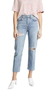 Re/done Stove Pipe Jeans In Trucker Wash