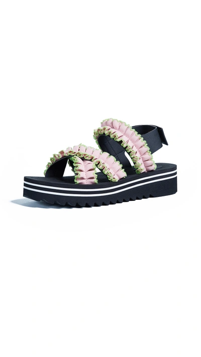 Suecomma Bonnie Ruffle Detailed Sandals In Pink