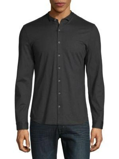 John Varvatos Long-sleeve Button-down Shirt In Black