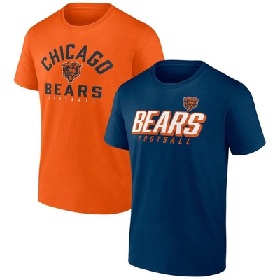 Fanatics Branded Navy/orange Chicago Bears Player Pack T-shirt Combo Set In Navy,orange