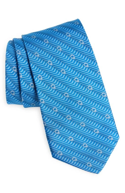 Ferragamo Sogno Silk Tie In F.azzurro