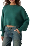 Free People Easy Street Crop Pullover In Green