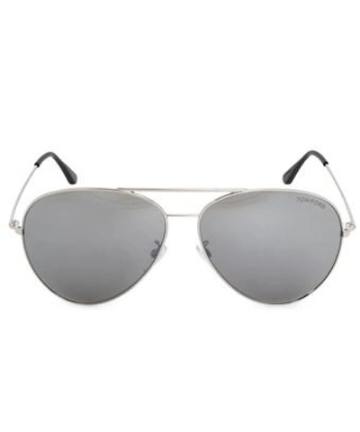 Tom Ford Unisex Aviator Sunglasses Ft9311 16c 64 Silver Metal Frames Grey Lenses 64mm Sunglasses In Nocolor