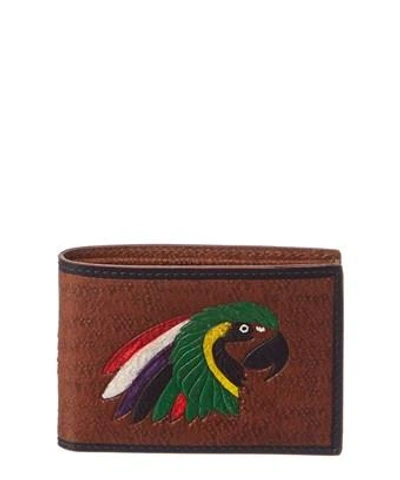 Gucci Parrot Leather Wallet In Brown