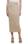 River Island Utility Midi Pencil Skirt In Beige