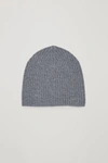 Cos Ribbed Cashmere Hat In Grey