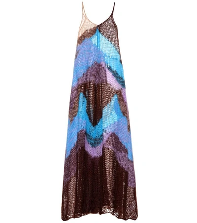 Jil Sander Mohair-blend Dress In Multicoloured