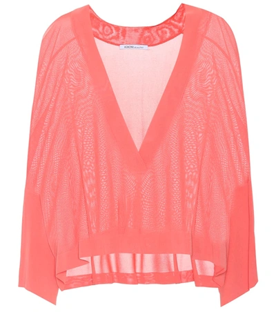 Agnona Jersey V-neck Sweater In Pink