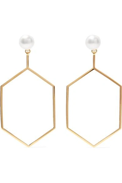 Natasha Schweitzer Foxy 14-karat Gold-plated Pearl Earrings