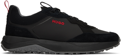 Hugo Running-style Trainers In Mixed Materials With Logo Details In Black 001