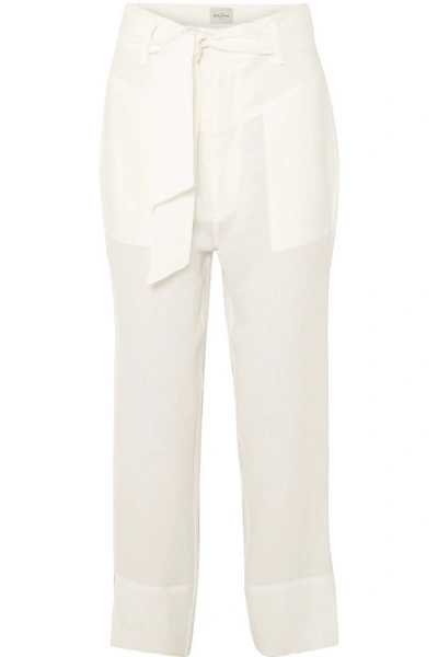 Le Kasha Amman Ivory Linen Trousers In White