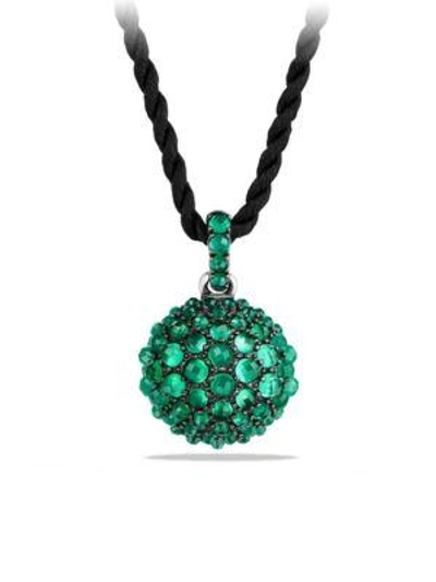 David Yurman Osetra Pendant Necklace With Cabochon Gemstones In Green Onyx