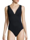 Karla Colletto Swim Women's Plunging One-piece Swimsuit In Black