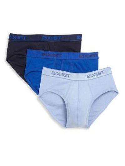 2(x)ist Men's Essential 3-pack Contour Pouch Briefs In Blue Multi