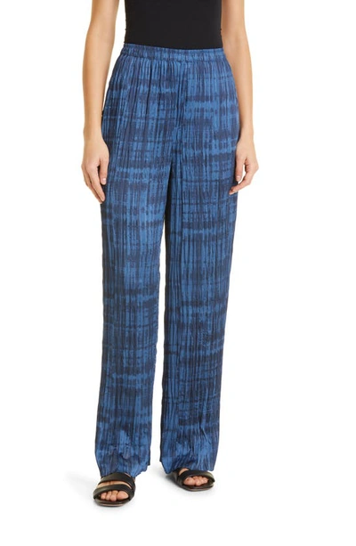 Vince Crushed Tie-dye Pull-on Pants In Blue