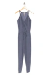 Go Couture Drawstring Sleeveless Jumpsuit In Navy