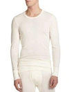 Hanro Woolen Silk Long Sleeve Crewneck Tee In Ivory