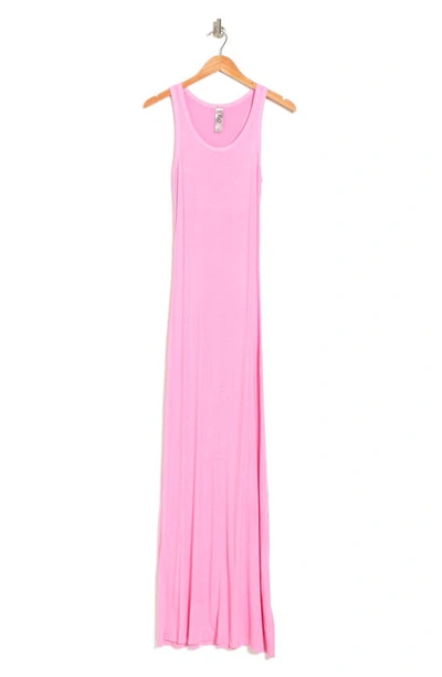 Go Couture Tie-dye Racerback Maxi Dress In Begonia Pink