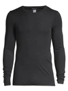 Hanro Woolen Silk Long Sleeve Crewneck Tee In Charcoal