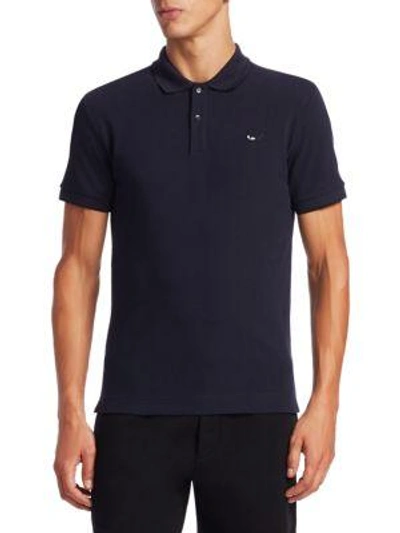Mcq By Alexander Mcqueen Swallow Cotton Polo In Blue Black