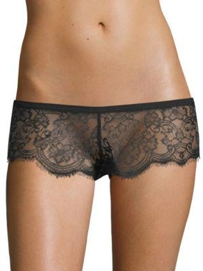 Les Coquines Cleo Lace Boyshorts In Noir