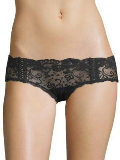 Les Coquines Lola Lace-up Boyshorts In Noir