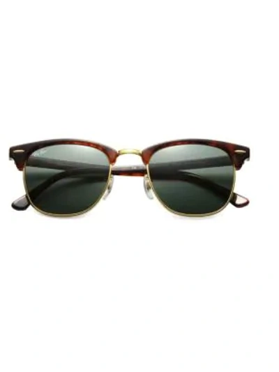 Ray Ban Rb3016 51mm Classic Clubmaster Sunglasses In Dark Tortoise