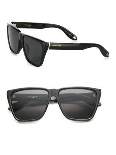Givenchy 55mm Acetate Angular Sunglasses In Black